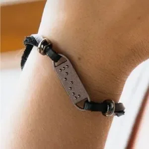 two blind brothers Jewelry Unisex Braille Bracelet From Two